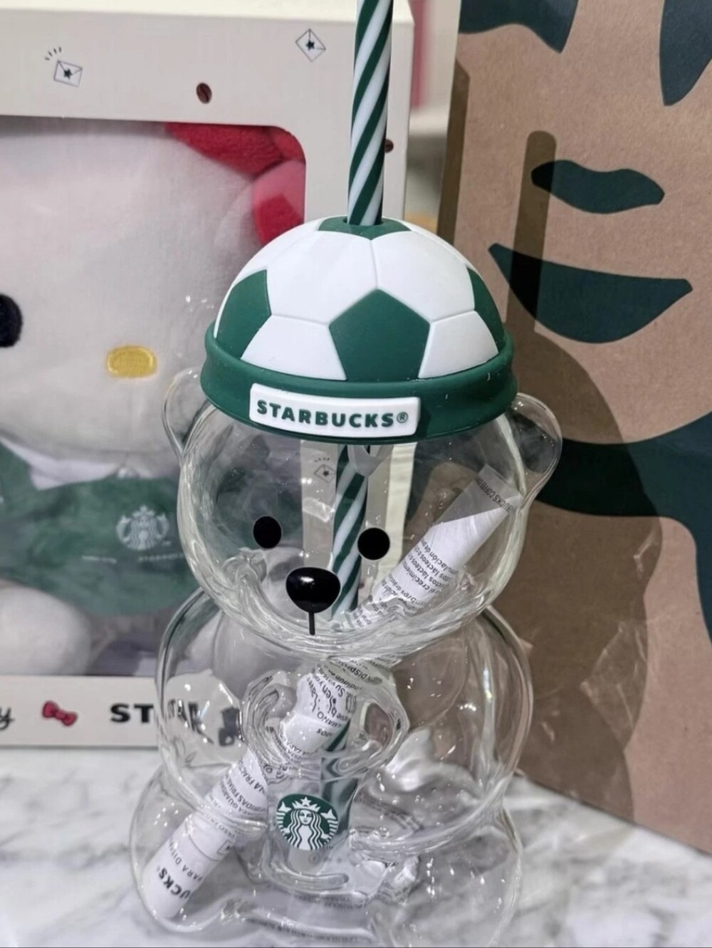 2026 New FIFA World Cup Starbucks Bearista Bear Glass Tumbler Football Cups 20oz